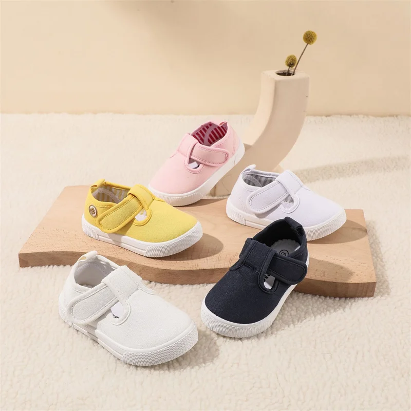 

Toddler Girls T-Strap Canvas Kids Sneakers Classical Comfortable Mary Jane Soft Flats