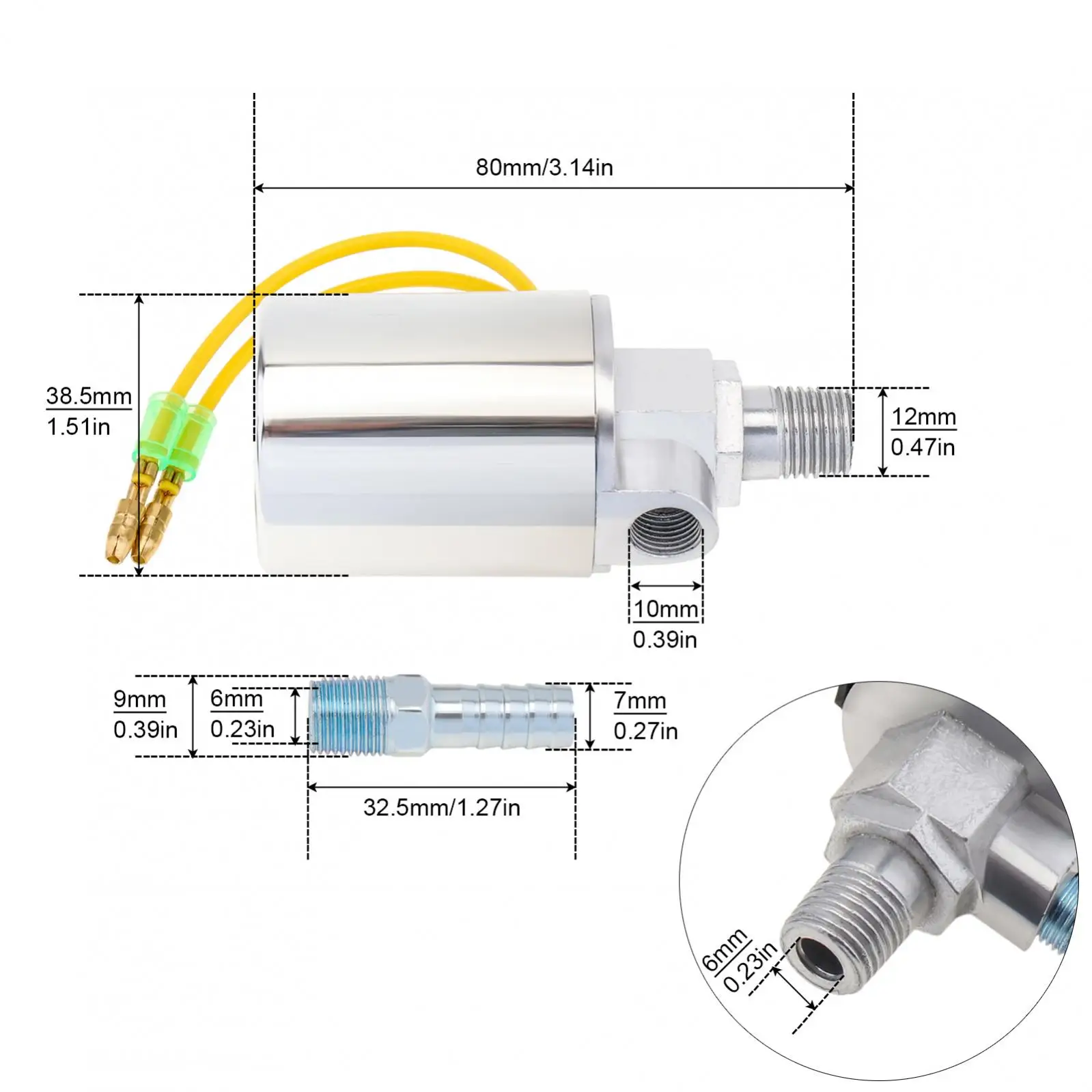 1/4 Inch Electric Air Horn Solenoid Valve NPT 12V / 24V Heavy Duty Electric Valve for Truck Train Air Horn Kits