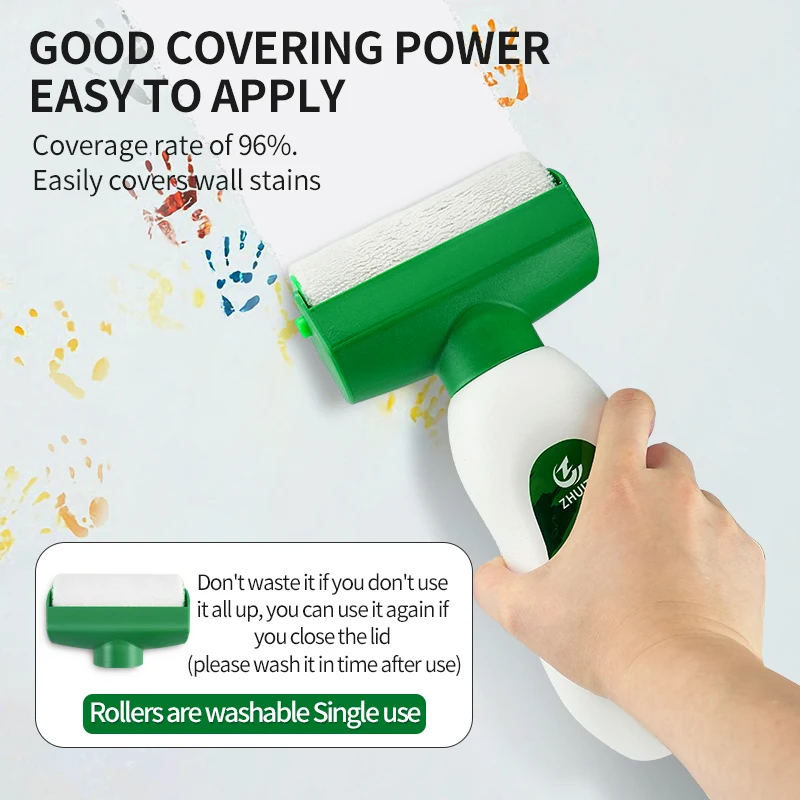 Wall Repair Roller Paint Strong Repair Wall Paint Household White Latex Paint With Roller Brush Set Wall Repair Tool for Tile