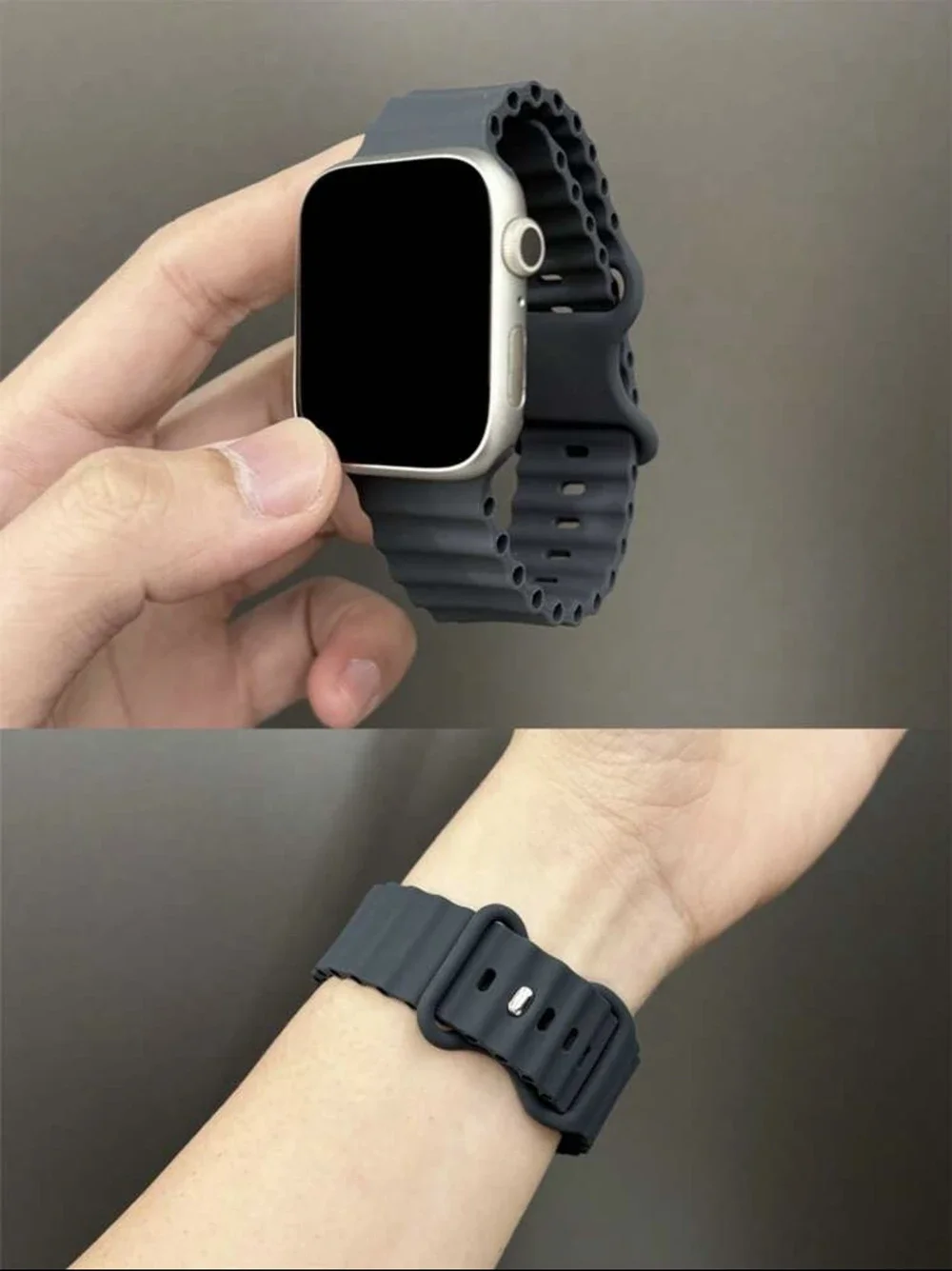 Nice Breathable Silicone Strap For Apple Watch band women Series Ultra 10/9/8 38mm 40mm 41mm 42mm 44mm 45mm 46mm 49mm