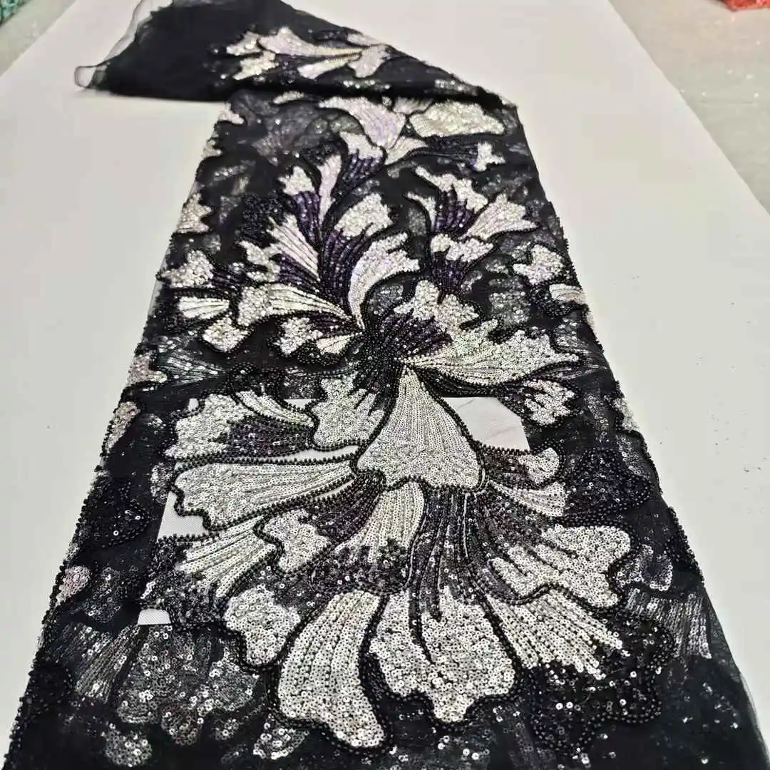 아프리카 나이지리아 페르시 프랑스어 메쉬 레이스와 스팽글 고품질 2025 자수 레이스 스팽글 레이스 웨딩 드레스 여성을위한