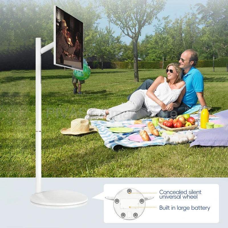 Smart TV de varios tamaños, pantalla táctil de alta batería, dispositivo Android 8 + 128G, Monitor móvil giratorio, vídeo interactivo de negocios en vivo