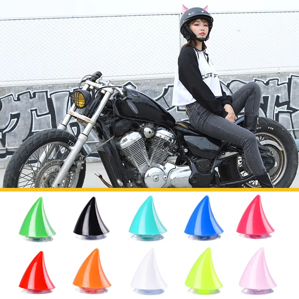 2Pcs Motorcycle Helmet Corner Plastic Suction Cup Soft Horn Decoration Motocross Headwear Rubber Helmet Devil Horn Sticker