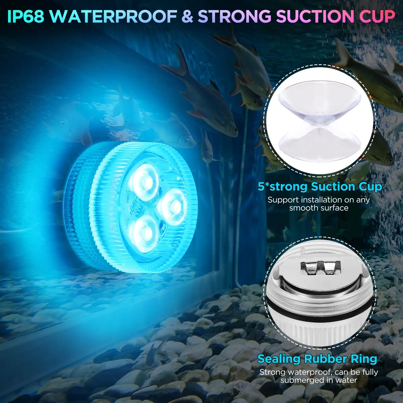 5 LED Submersible Light With Remote Control IP68 Waterproof Battery Powered Underwater RGB Night Lamp For Pool Party Decoration