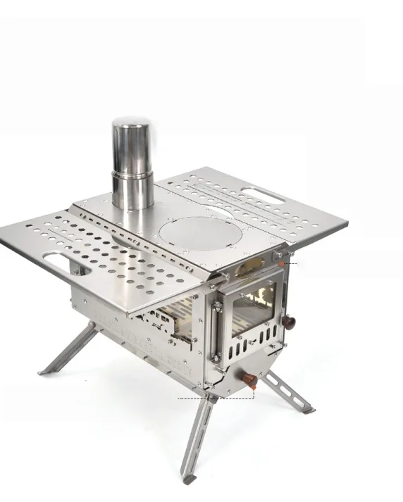 

Camping Genie Outdoor Wood Stove Tent 304 Stainless Steel Folding Fireplace Water Boiling Stainless Steel Camping Charcoal