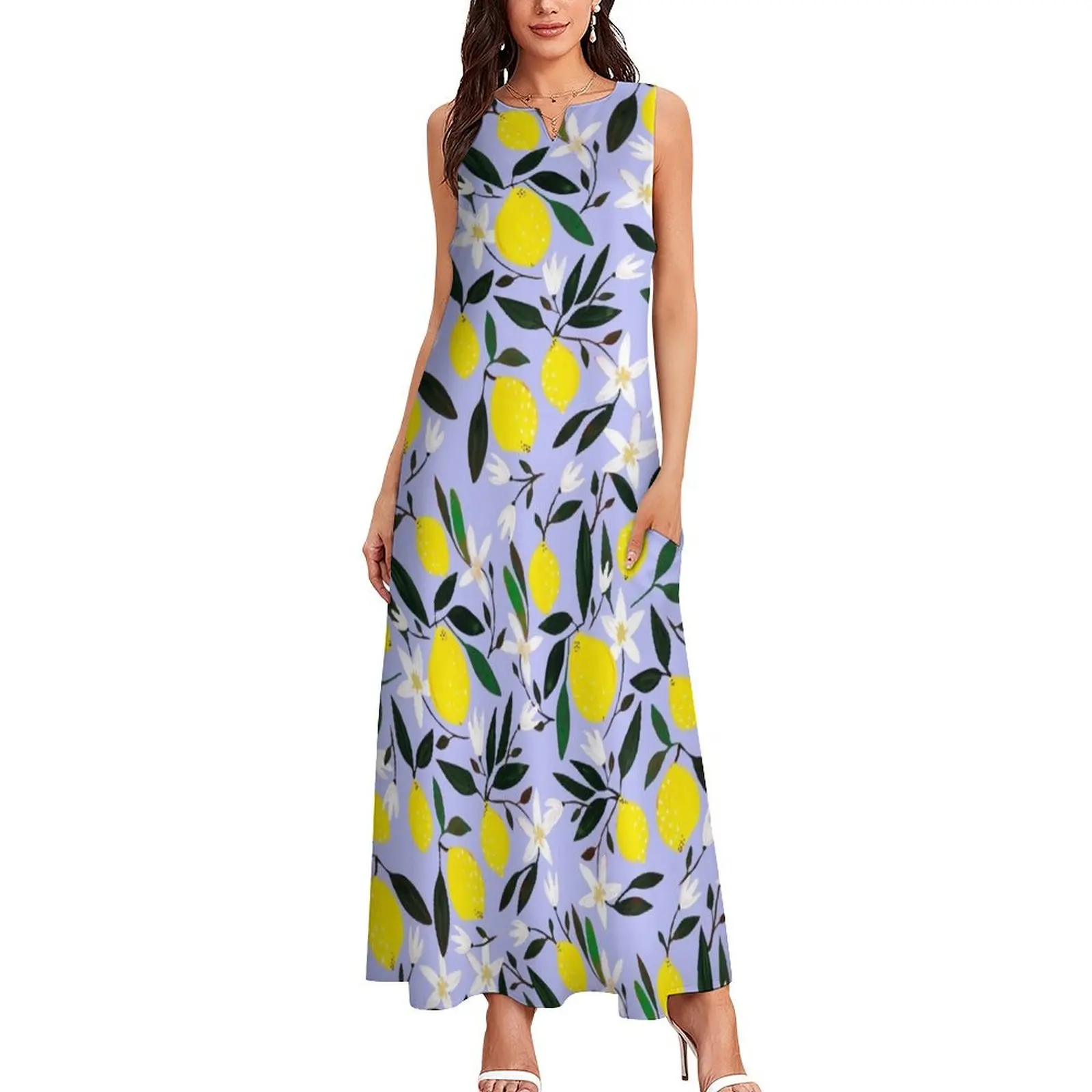 Lemons Blue Long Dress women