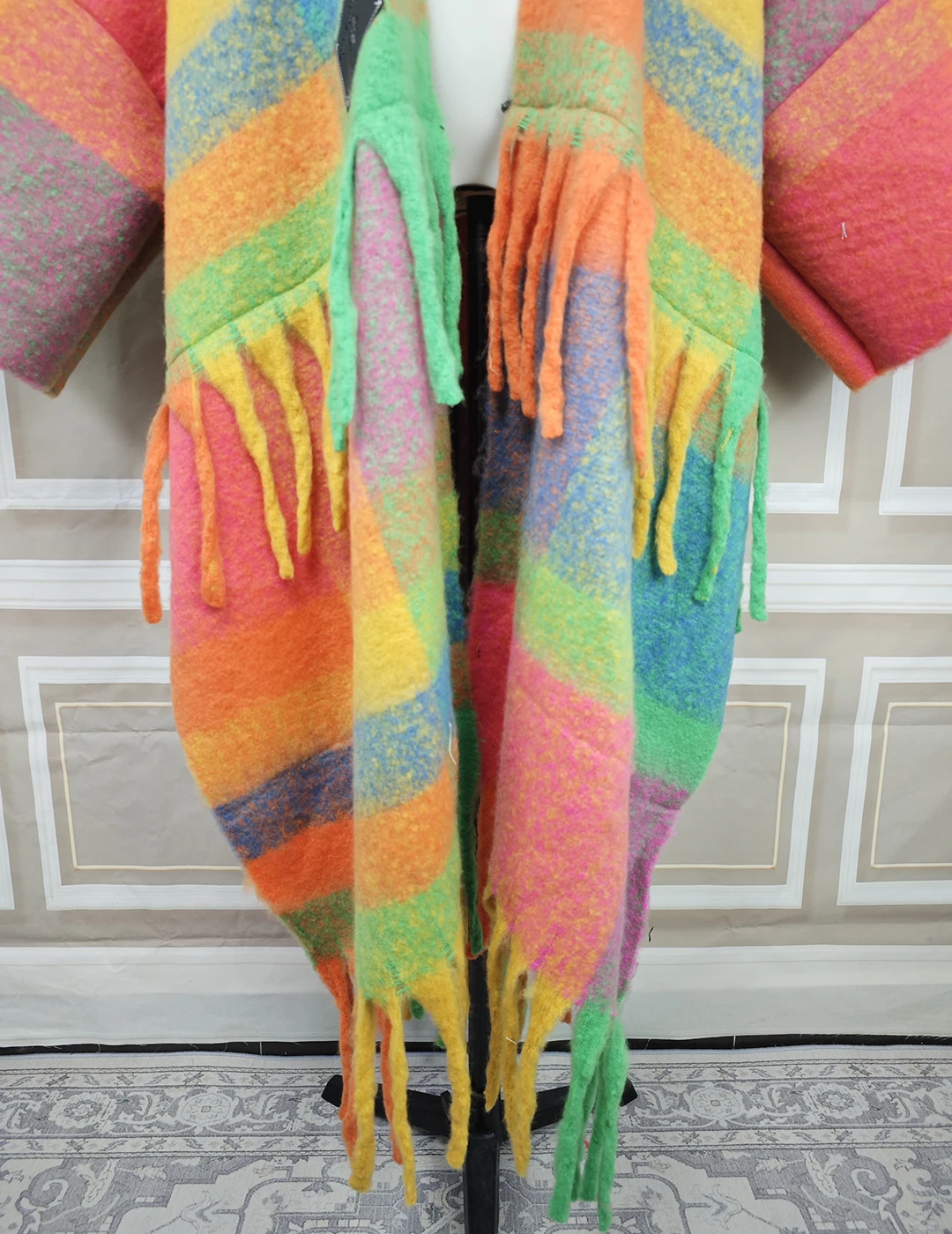 Winter New Fashion Women's Multicolor Fuzzy Long Cardigans Oversized Riche Lady Open Front Warm Loose Cardigans Soft Robe