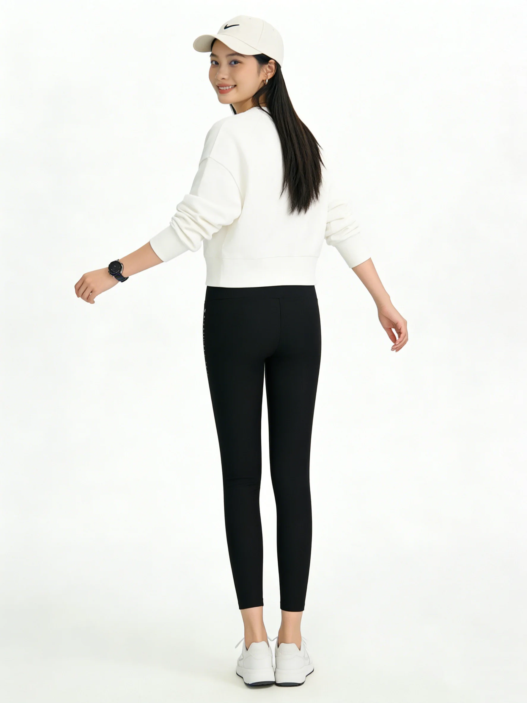 Damskie spodnie do jogi slim fit na wiosnę 2026, elastyczne, z nadrukiem, codzienne długie spodnie, mieszanka poliestru i spandexu, średni stan.