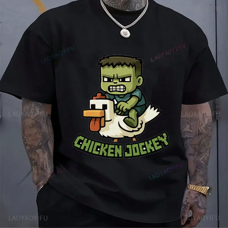 

Summer Steve's Lava Chicken TShirt Chicken Jockey Men/women Tops Retro Harajuku High Quality Tees Cotton TShirts for Day Gifts