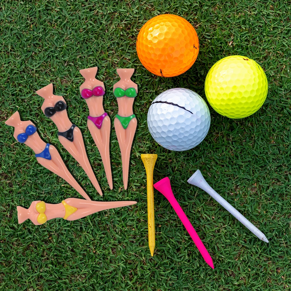 5Pcs Plastic Golf Tees Sexy Bikini Lady Model Golf Ball Holder Practice Training Tee Golf Accessories