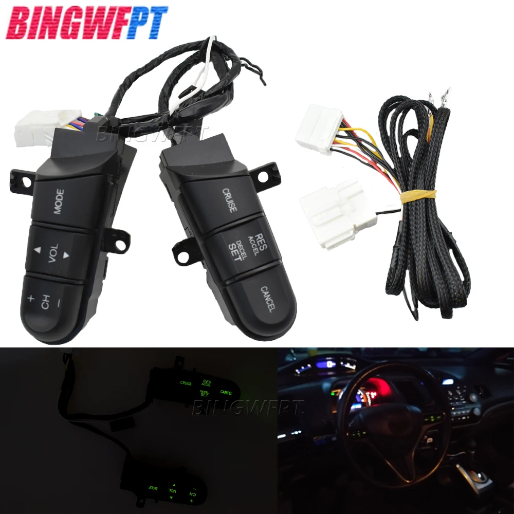 BINGWFPT Steering Wheel Audio Control Switch Button For Honda Civic 2006 2007 2008 2009 2010 2011