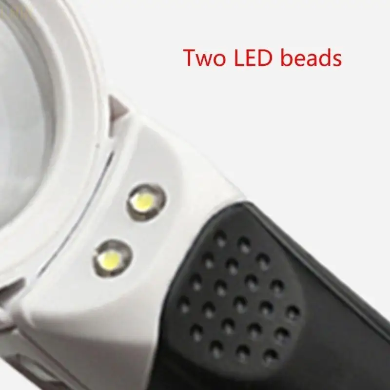 

L8RC 2 LED Light 16X Glass Lens Pocket Handhelds Microscope Reading Magnifier