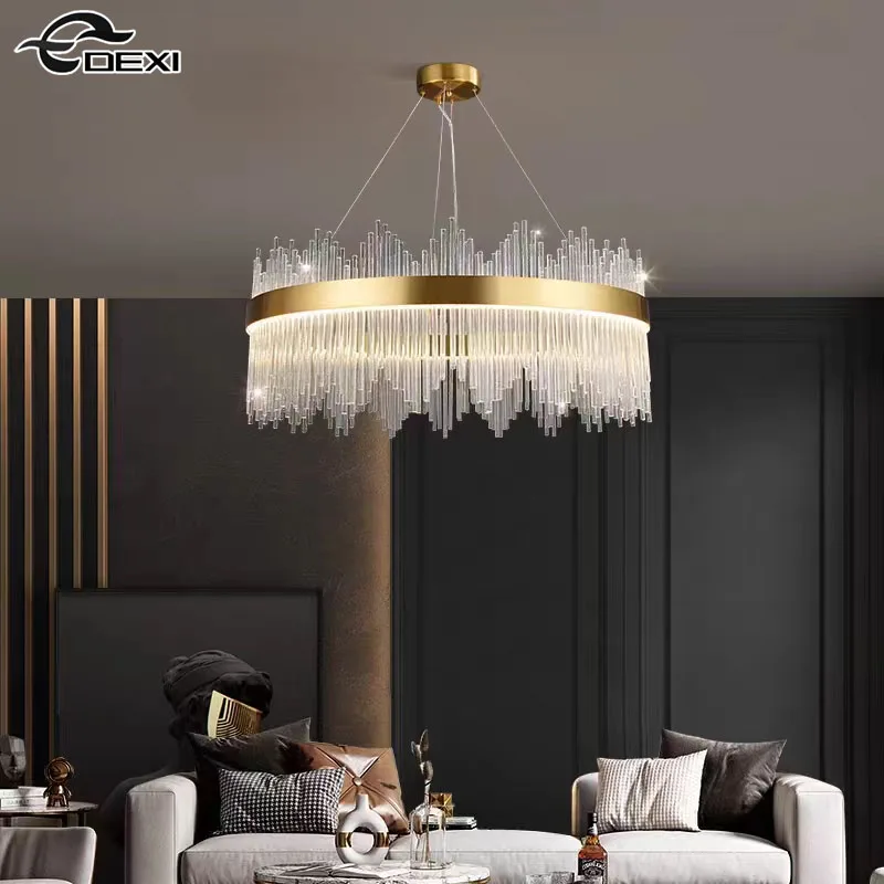 

Nordic Crystal Chandelier Living Room LED Chandelier Bedroom Ceiling Lamp Kitchen Pendant Light Villa Lamps Home Decor Lighting