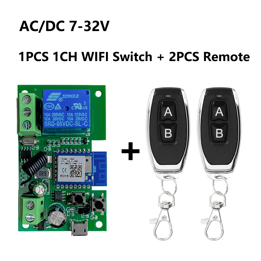 

Tuya 1ch Smart Relay Switch Module Smart Light Switch RF433Mhz Remote Control Light Switch Work With Alexa Google Home