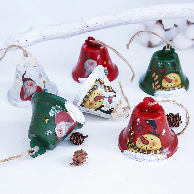 1pic Freehand painting Christmas Bell Christmas Bells Ornaments Christmas Tree Hanging Bell Xmas Tree Decorations Home Kids gift