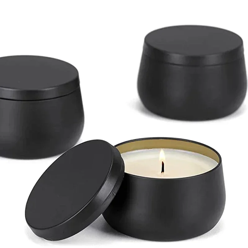 12Pcs 4oz Metal Candle Tins Empty Tinplate Box Candle Jars Can Cookie Candy Tea Storage Box Containers DIY Salves Candle Making