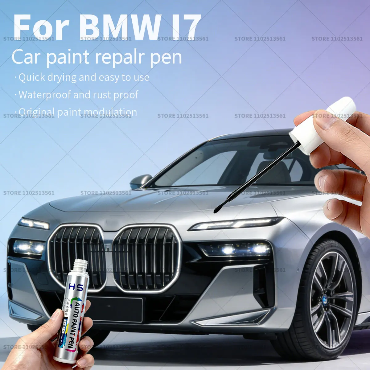 

Ручка для ремонта автомобильной краски для BMW I7 Touch Up Scratch Remover DIY Автоаксессуары Серебристый Белый 490 Серый A90 C4P Синий Голубой 475 Красный