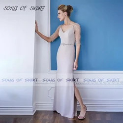 Elegante vestido De sirena para madre De la novia, vestido Formal De noche con abertura lateral para mujer