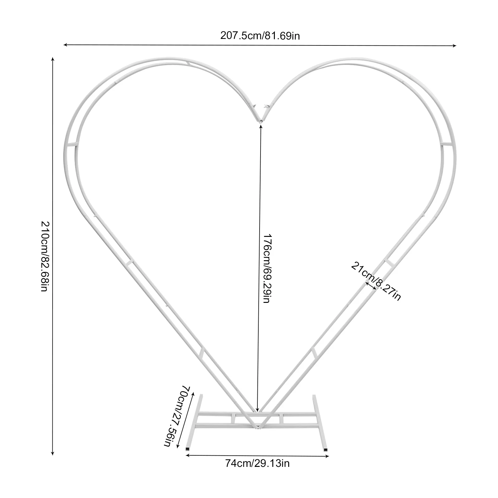 

6.7ft Metal Arch Backdrop Iron Wedding Arch Balloon Stand for Outdoor Wedding Decorations, Heart Wedding Arch for Ceremony