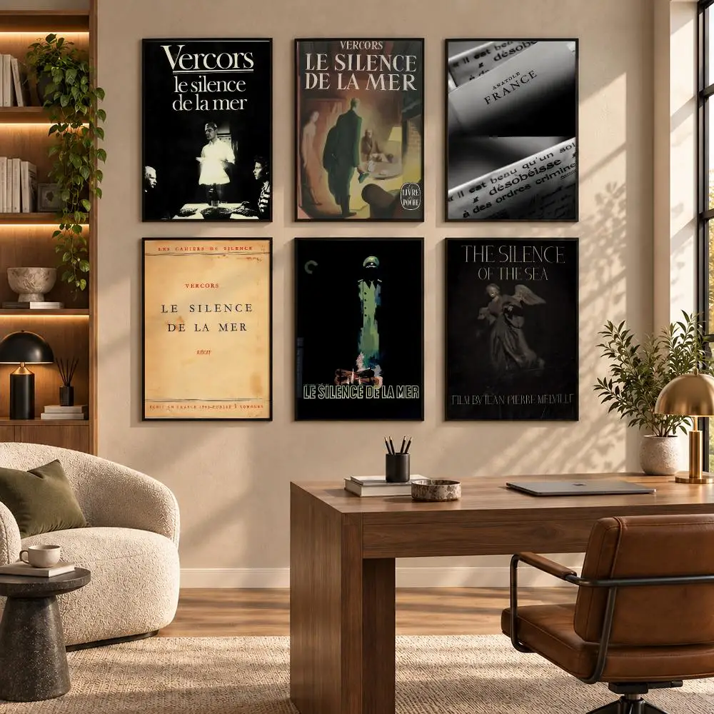 Le Silence de la mer Classic Film Poster Self-adhesive Art Waterproof Paper Sticker Coffee House Bar Room Wall Decor