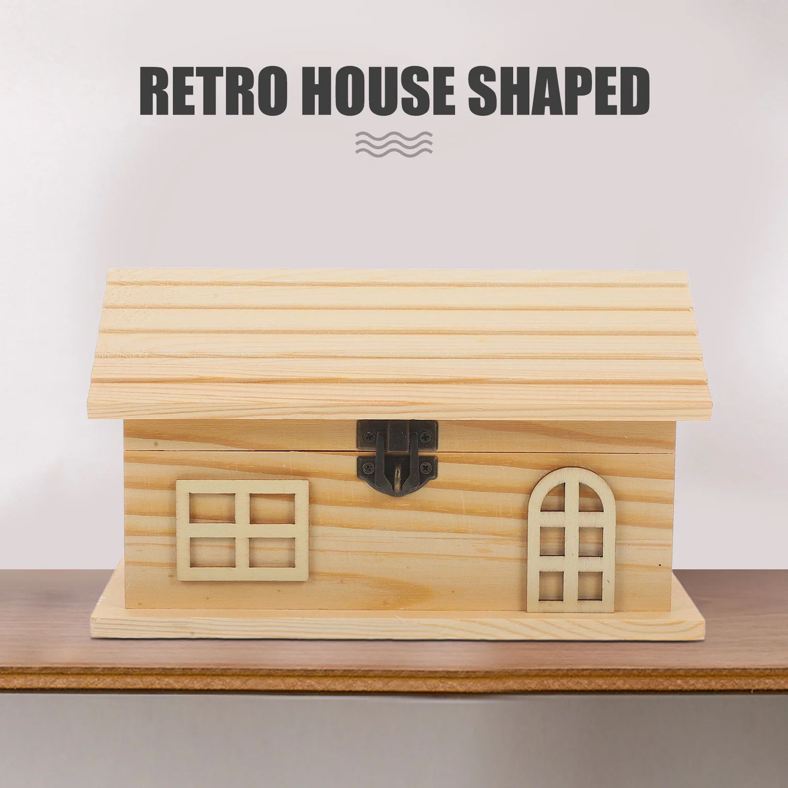 Tirelire de maison en bois inachevé, boîte d'économie d'argent pour décoration de chambre d'enfants, cadeau artisanal, peindre votre propre tirelire