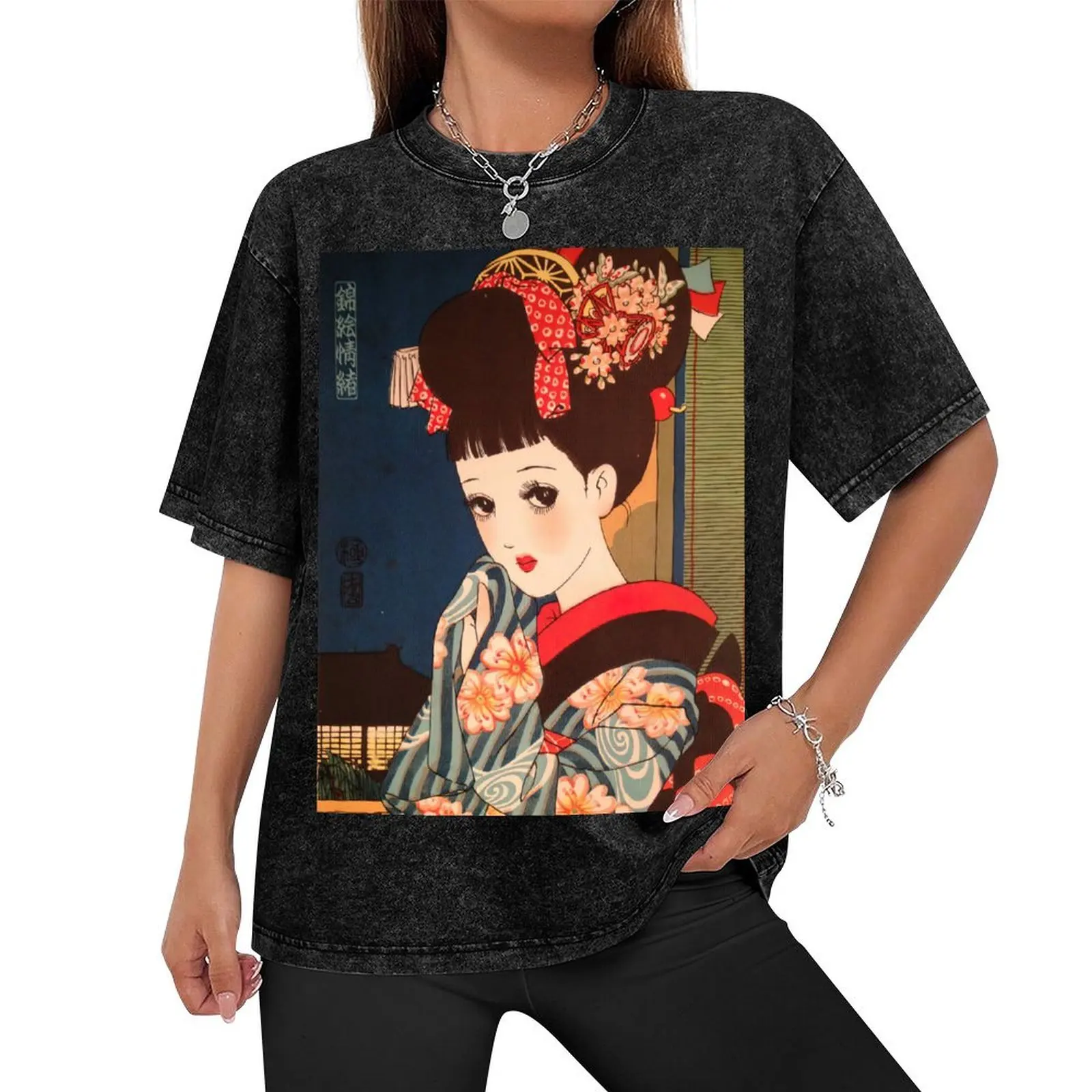 Junichi Nakahara - Maiko Geiko T-Shirt oversized plus sizes graphic tee shirt plus size men clothing