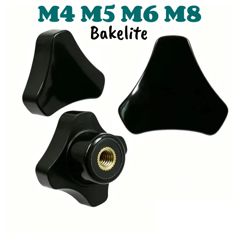 M4 M5 M6 M8 Triangle Head Bakelite Hand Tighten Thumb Nut/Hand Knob Nuts/Copper Core Plastic Head Nuts