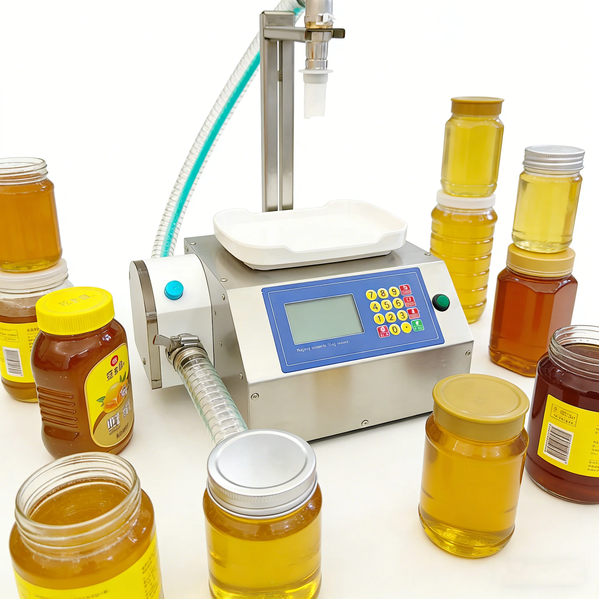 Honey Ketchup Filling Machine With Scale Gear Pump Paste Filler Weighting Oil Cream Shampoo Lotion Sauce Peanuts Butter