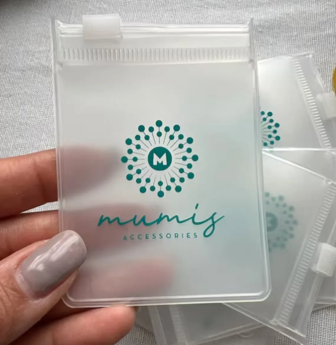 

100Pcs Customized Logo Jewelry EVA Zipper Bag Transparent Plastic Storage Envelope Frosted Pouch Ring Earring Necklace Bracelet