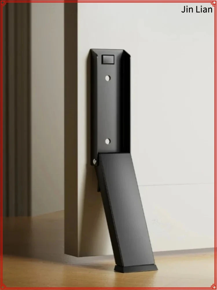 1pc Safety Door Stopper Metal Gate Blocker Windproof Anti-collision Door Gap Blocker Sturdy Self Adhesive Door Anti-Slip Holder