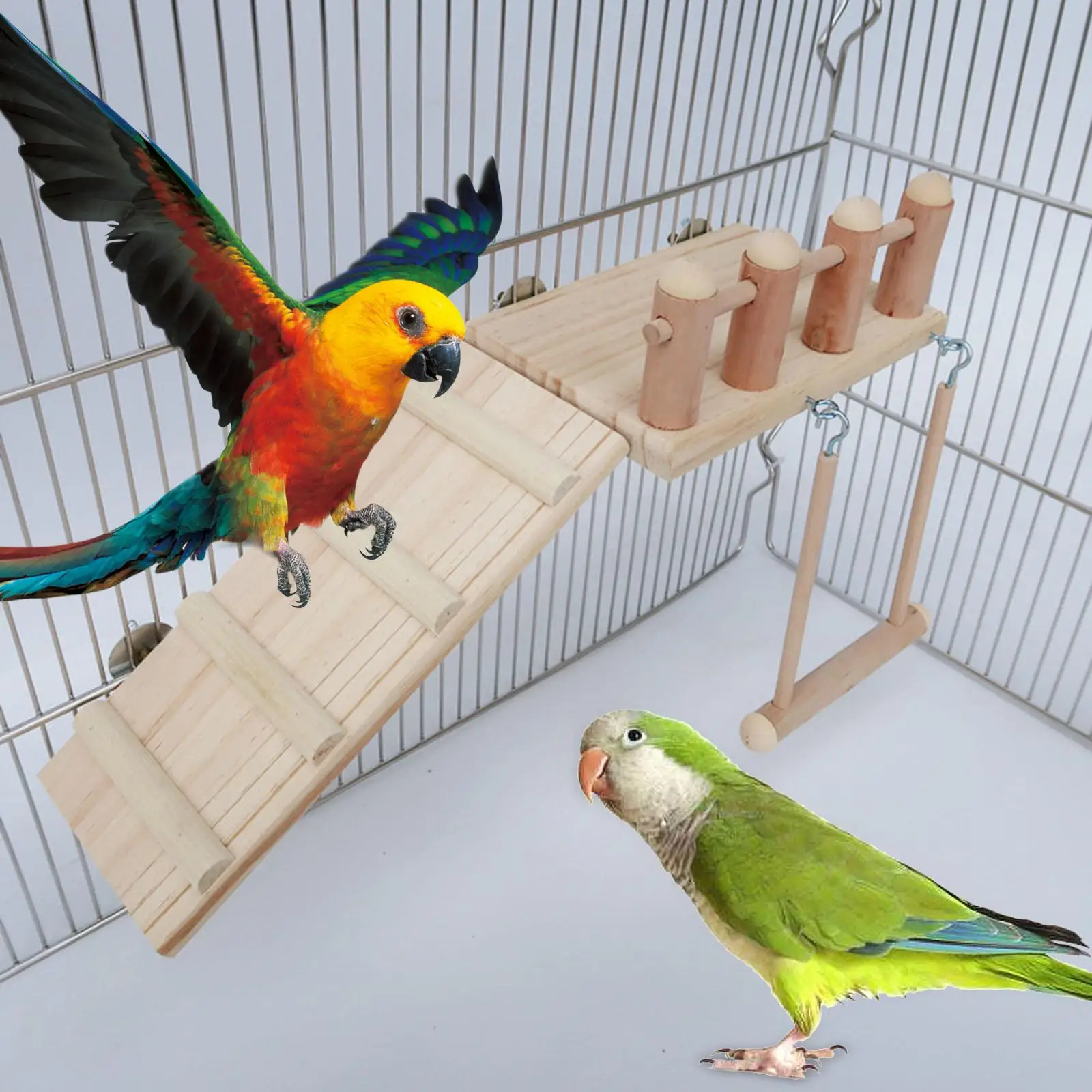 Bird Perches Cage Toys Playstand Parrot Stands for Macaw Chinchilla Canary