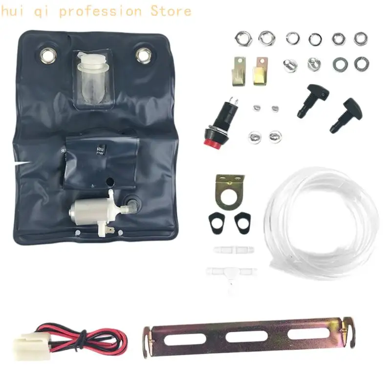 Ersatzset für Autowaschflüssigkeitsbeutel mit 12-V-Pumpe, Schlauch und Montagematerial für die Wartung des Waschsystems und die – Detail 8