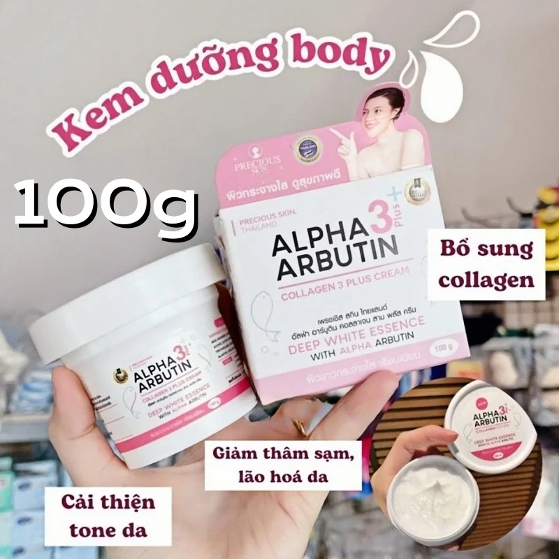 

Alpha Arbutin 3 Plus Collagen Brightening Body Lotion Essence Skin Brightening Reduce Melanin Body Lotion 100g