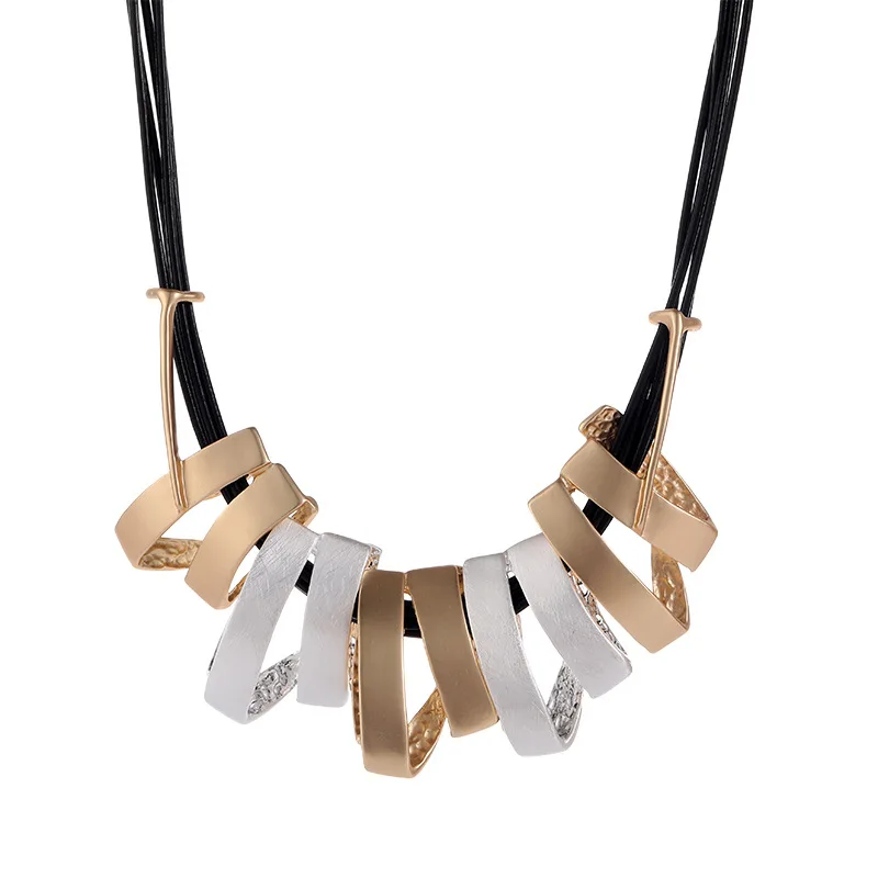 European and American fashion contrasting color brushed simple women's jewelry clavicle chain