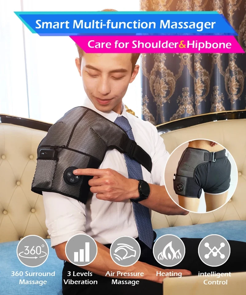 Multifunctional Electric Heating Physiotherapy Shoulder Massager Hipbone Brace Air Pressure Vibration Neck Shoulder Massager