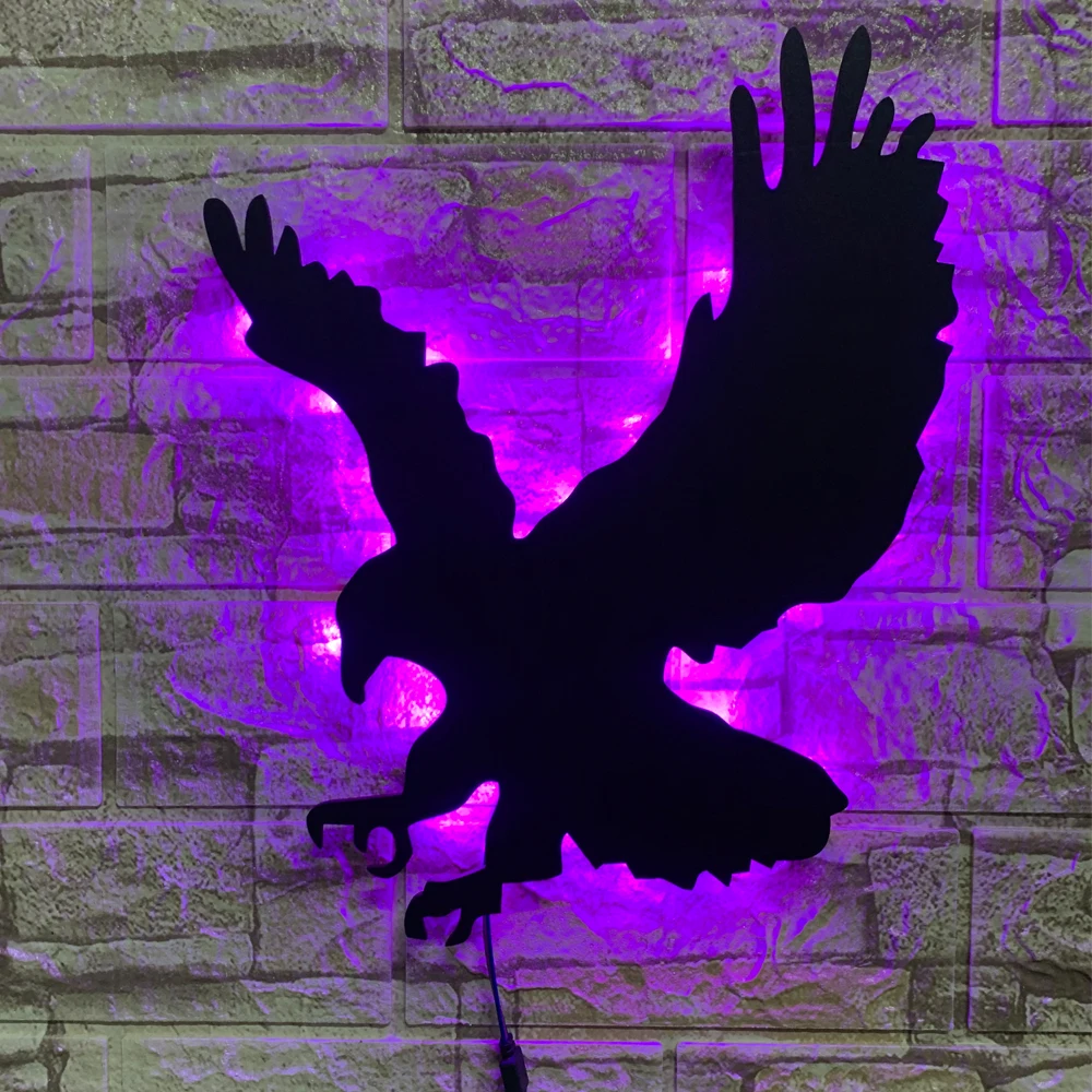 

ZK50 Hot Selling Creative Eagle LED Wall Lamp Indoor Restaurant Background Wall USB Night Light Remote Control Atmosphere Light