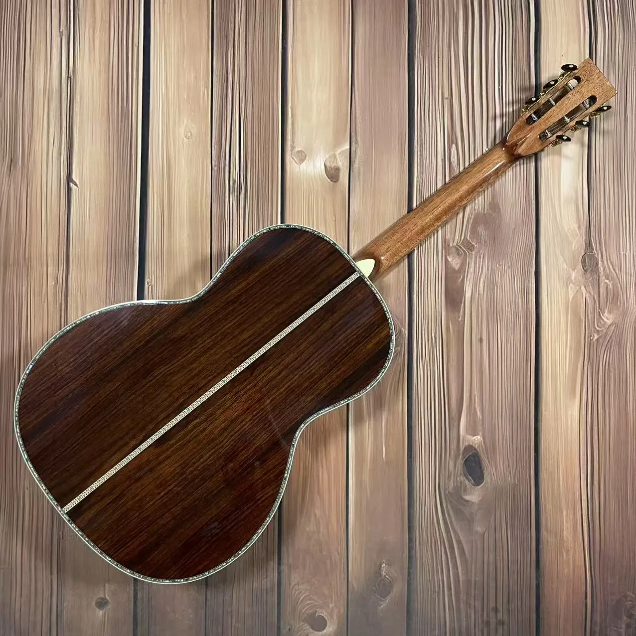 40 بوصة 00045 سلسلة سطح من الخشب الصلب الصنوبر الأحمر الدم مع غلاف أذن البحر الكامل مطعمة باللمعان الصوتي جيتار صوتي #6