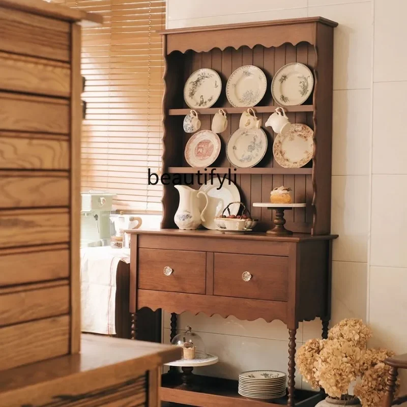 

S French Solid Wood Mid-Ancient Detachable Sideboard Cabinet Home Kitchen Living Room Modern Minimalist Storage Cabinet