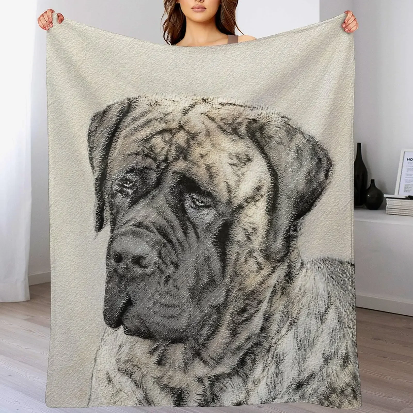 English Mastiff (Brindle) Throw Blanket Fade Resistant Durable Throw Blanket