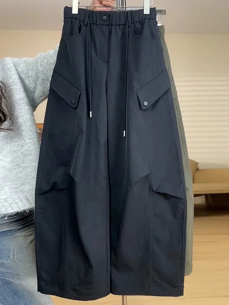 

American Style High Waist Wide Leg Work Pants Women Summer New Straight Cut Fashion Slimming Knife Casual Pants