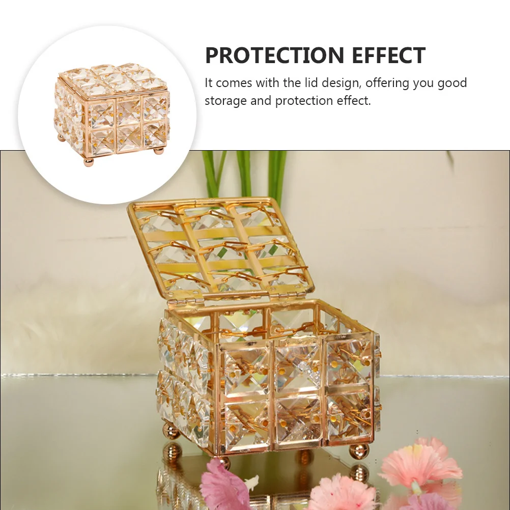 

1Pcs Jewelry Storage Box Square Desktop Organizer Sturdy Lid Design Compact Jewelry Container for Necklace Earring