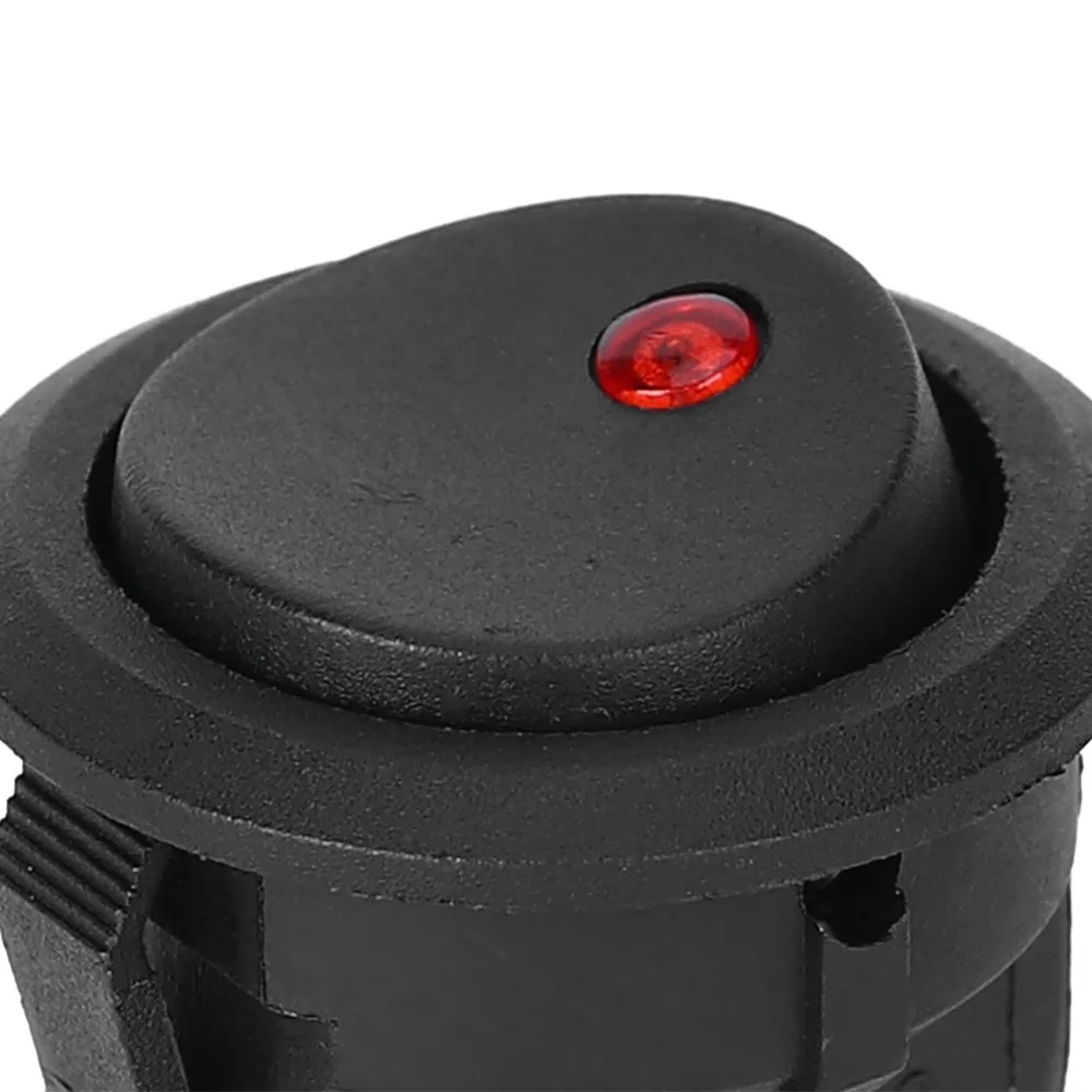 10PCS Control ON/OFF 12V Rocker ON/OFF 3-Pin Round SPST Switch Red Light Waterproof Toggle Switch Truck