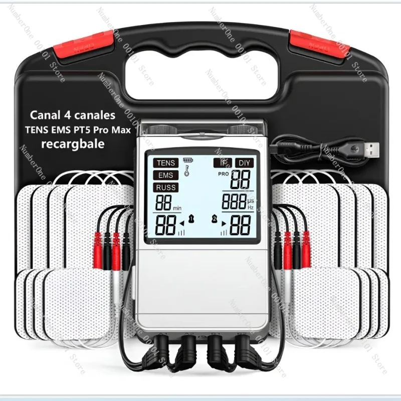 MH-1087 48 Mode 4 Channel Tens 9000 Physiotherapy Instrument Muscle Stimulator for Pain Relief Recovery