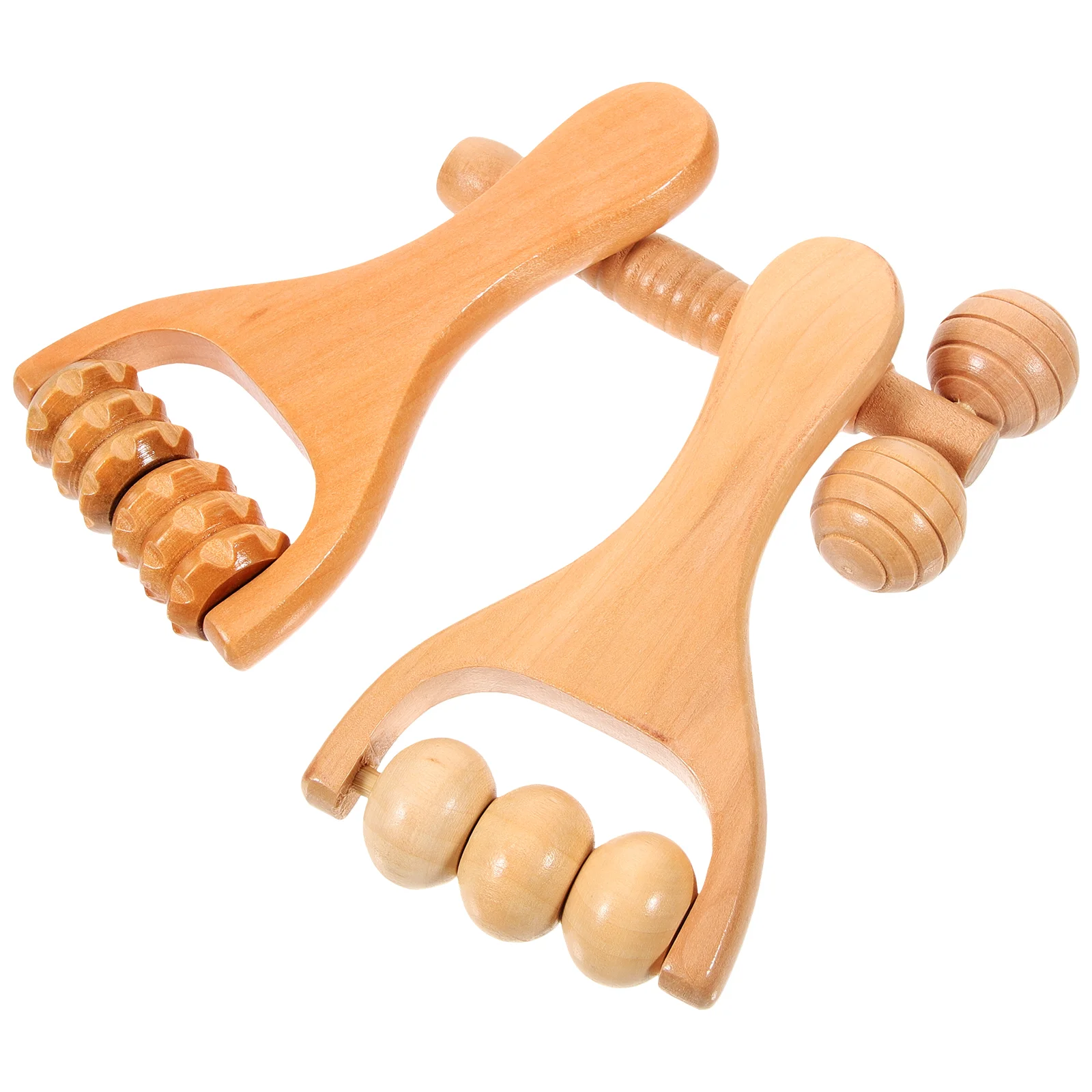 

3 Pcs Wooden Neck and Waist Soothing Massage Tool 3pcs Shoulder Massager Face Rolling Foot