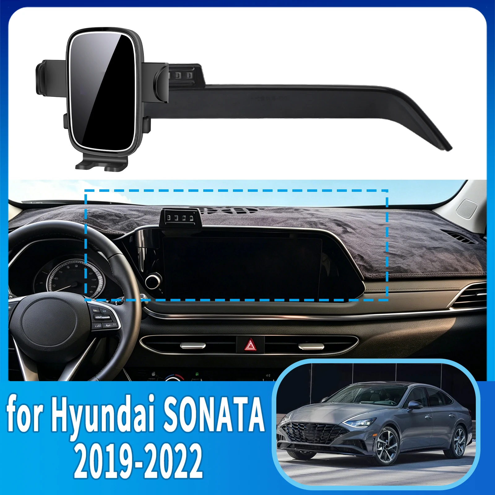 

for Hyundai SONATA 2019 2020 2021 2022 Phone Holder, Dashboard Screen Mount Bracket Easy Installation​​ Car accessoires