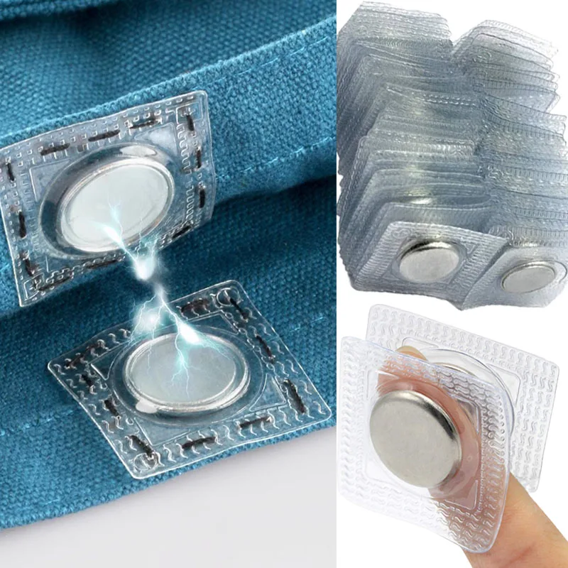 1-5set PVC Invisible Hidden Metal Magnetic Button Snap Magnet Fastener DIY Handbag Cloth Bag Overcoat Clasp Sewing Accessories