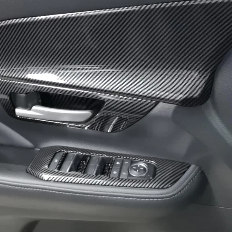 

Suetlcoity For Toyota Grand Highlander 2024-2025 ABS Carbon Fiber Car Window Glass Button Panel Frame Interior Car Accessories