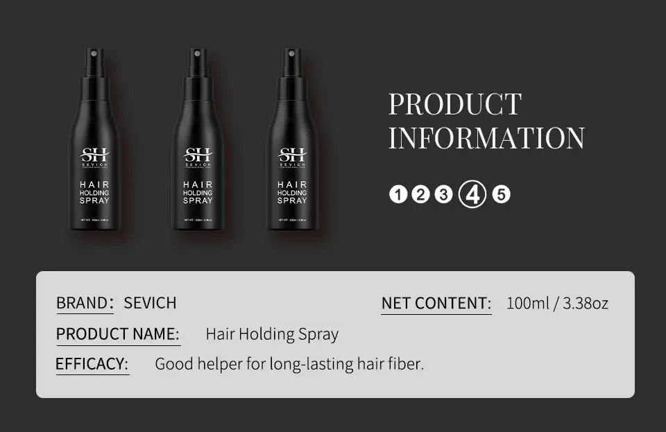 100 ml SEVICH Haarfaser-Styling-Haarhaltespray, Haarspray im neuen Stil, Verdickungsnebel für Männer und Frauen – Detail 10