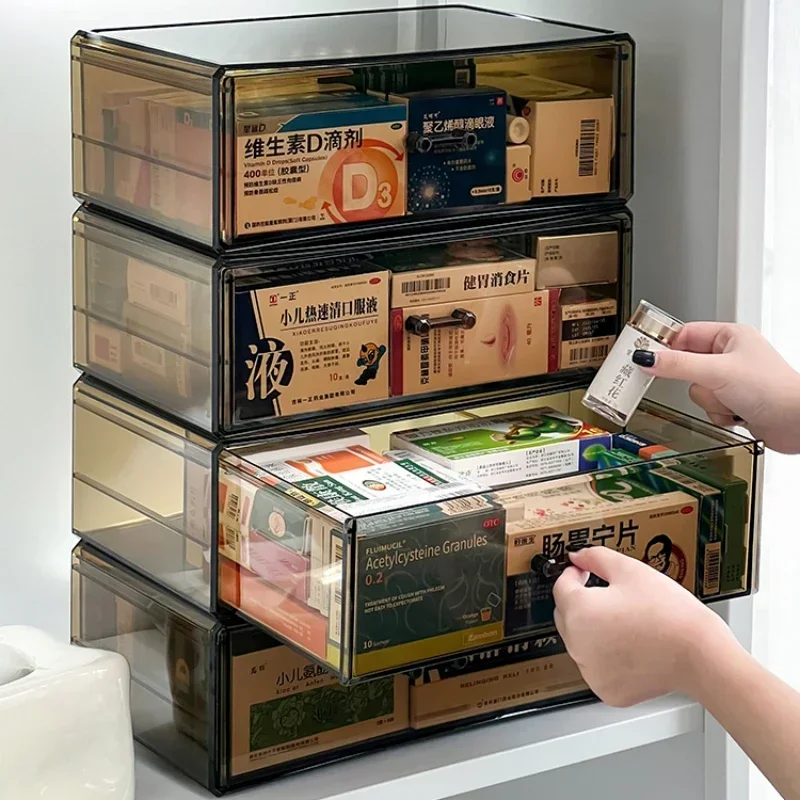 

Large-capacity Medicine Drawer Simple Dust-proof Storage Container Plastic Box for Medication Organization at Home