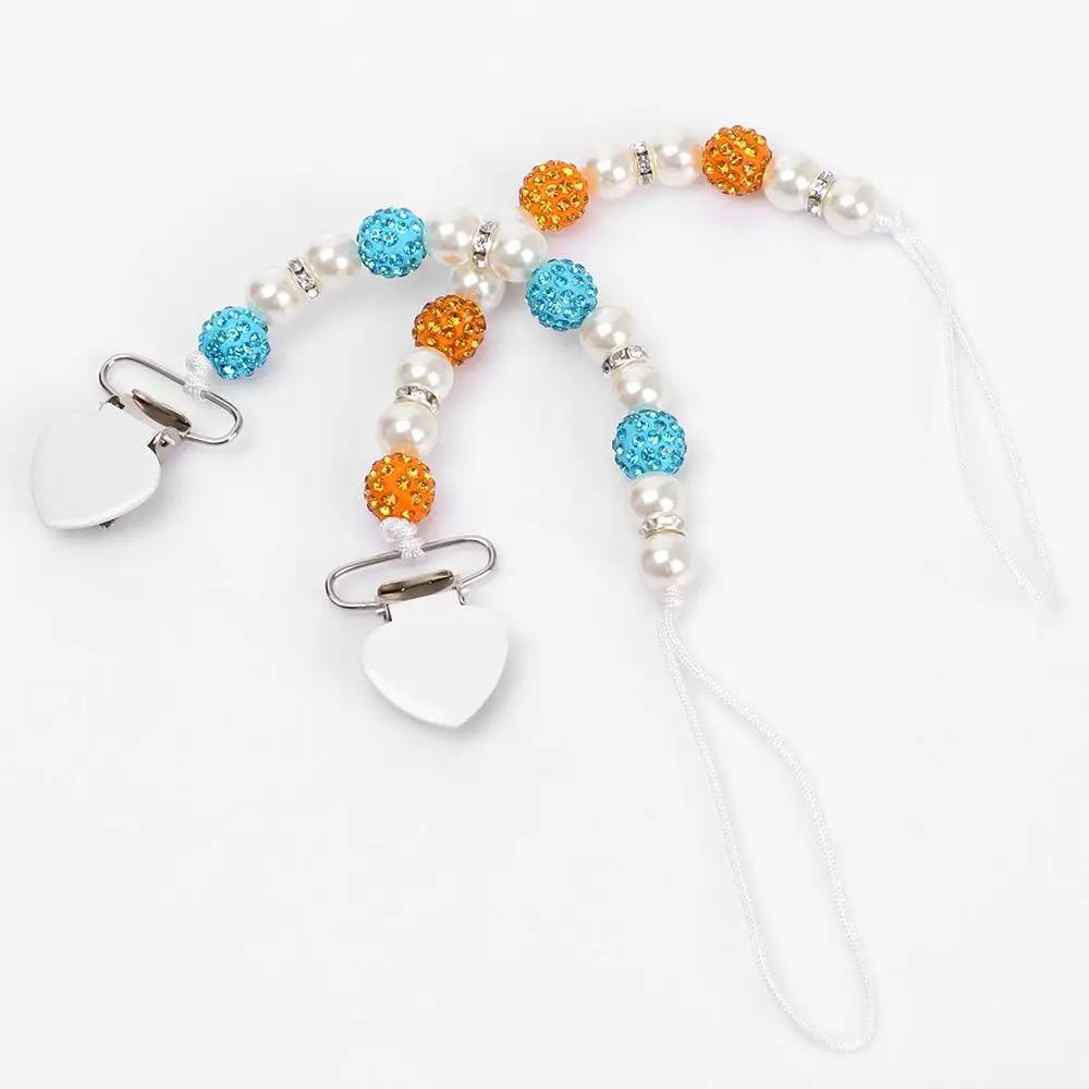 

Fashion Gifts Crystal Beaded Pacifier Clip Teether Strap Nipple Holder Soother Chain